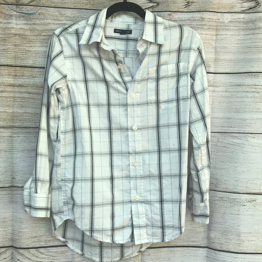 Gapkids Medium blue and white button down